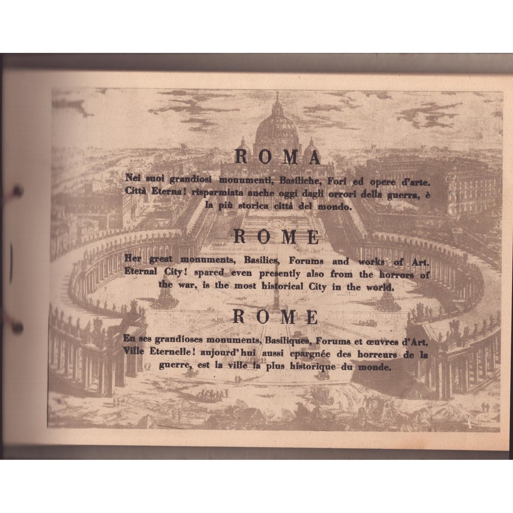 Vtg Roma Rome Italy Souvenir Photo Booklet Album String Bound Architecture - Picture 4 of 6
